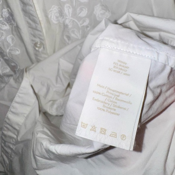 Boden White/Cream Button Up Blouse Floral Embroidery - Picture 6 of 10